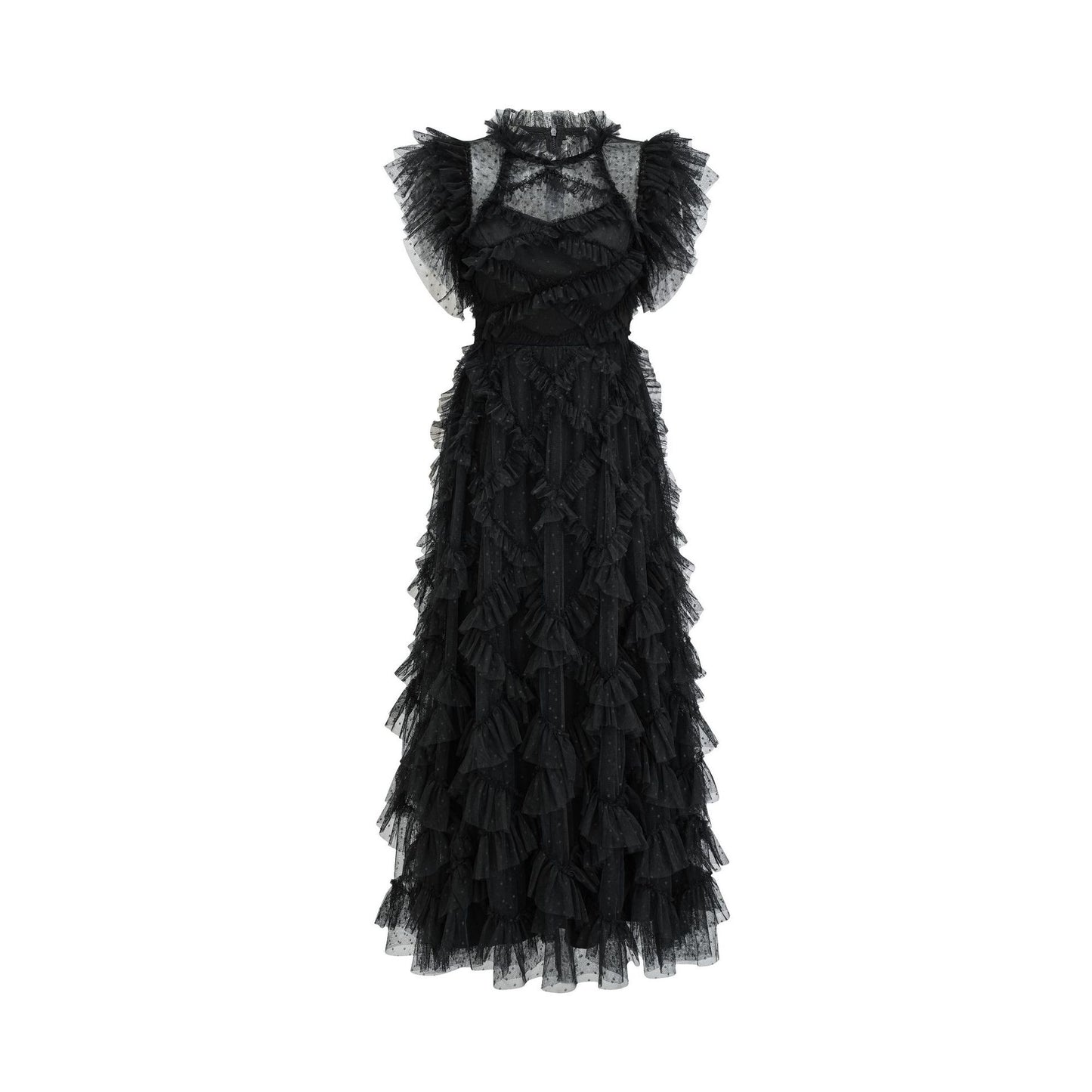 Embroidered A- Line Skirt Holiday Half Turtleneck New Printed Sleeveless Dress